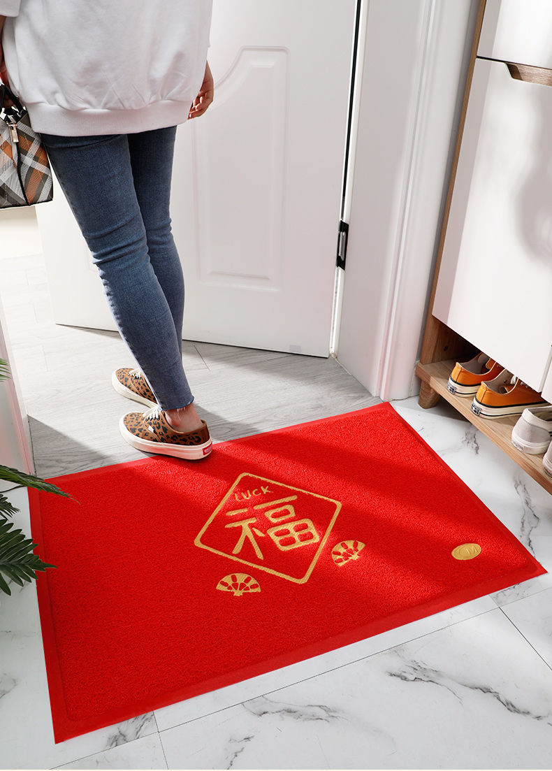 入户门地垫家用门口防滑门垫中式塑料丝圈门外进门踩蹭土脚垫出入平安