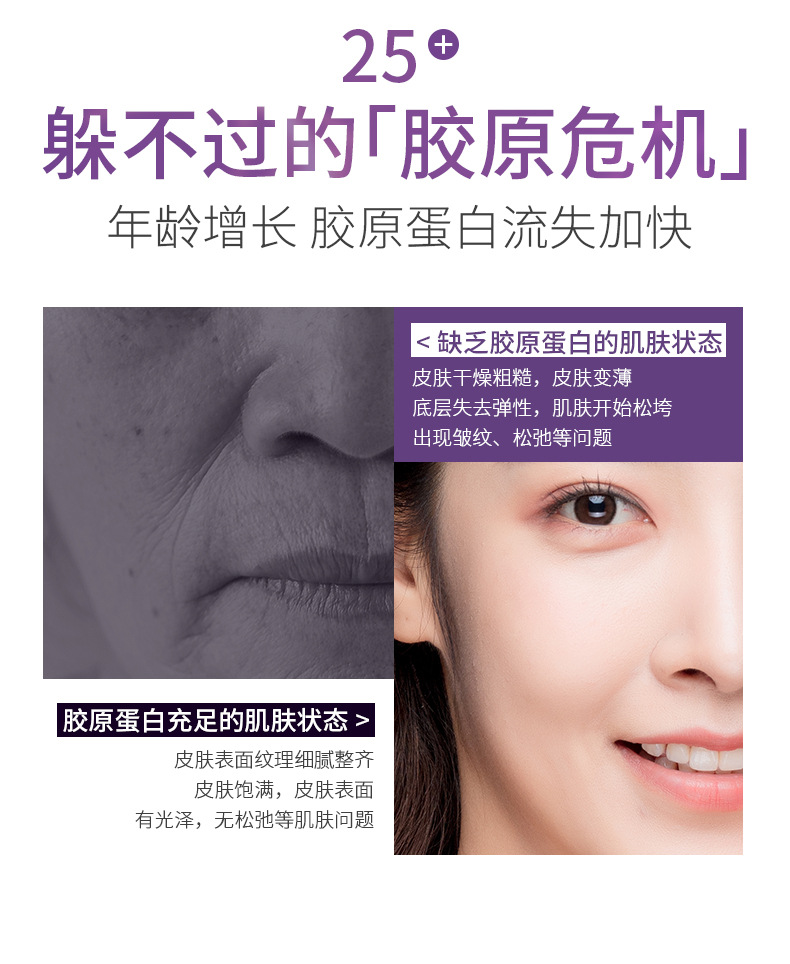 梦希蓝【实发4盒】胶原填充光感抗皱面膜细纹粗糙肌肤适用补水保湿男女 4g*20包/盒