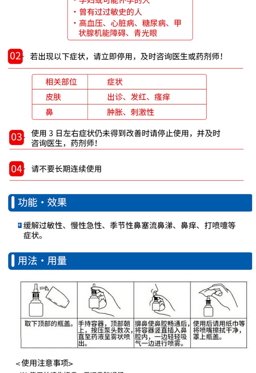 鼻腔喷剂敷料说明书图片