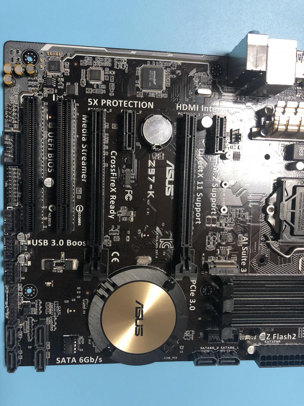 z97主板/华硕 z97-k r2.0支持4代cpu z97-a pcie可转8个sata 深蓝色