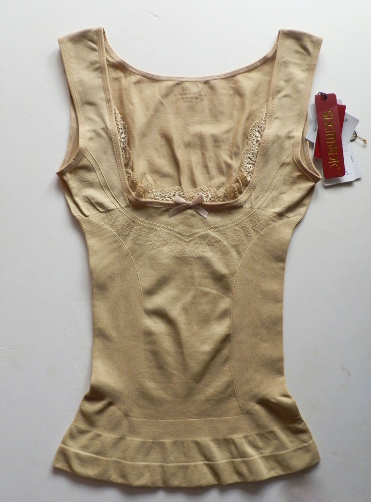 shihokoo 专柜茜木x7065塑身衣上衣托胸美背收复收腰背心款 7065粉色