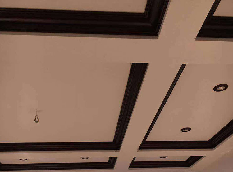 客厅卧室吊顶衣柜顶角线帽头木线条天花板阴角线装饰条石膏线 柚木色