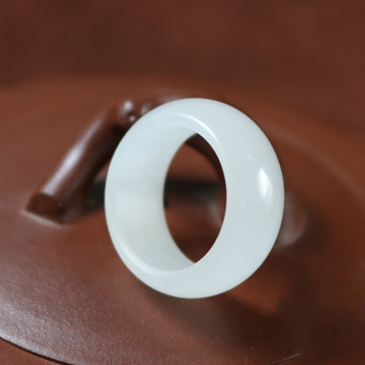 映和 和田玉戒指羊脂白玉戒指指环玉石扳指尾戒男女款 内径20-21mm