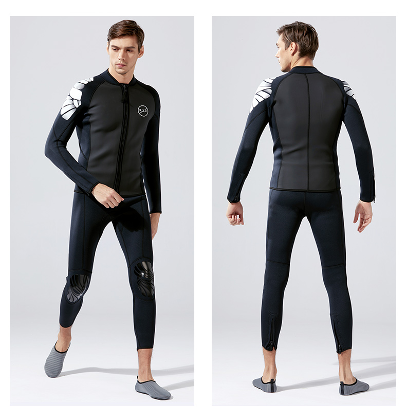 newao2mm3mm超酷潜水服套装男女冲浪分体长袖浮潜深潜保暖防寒防晒