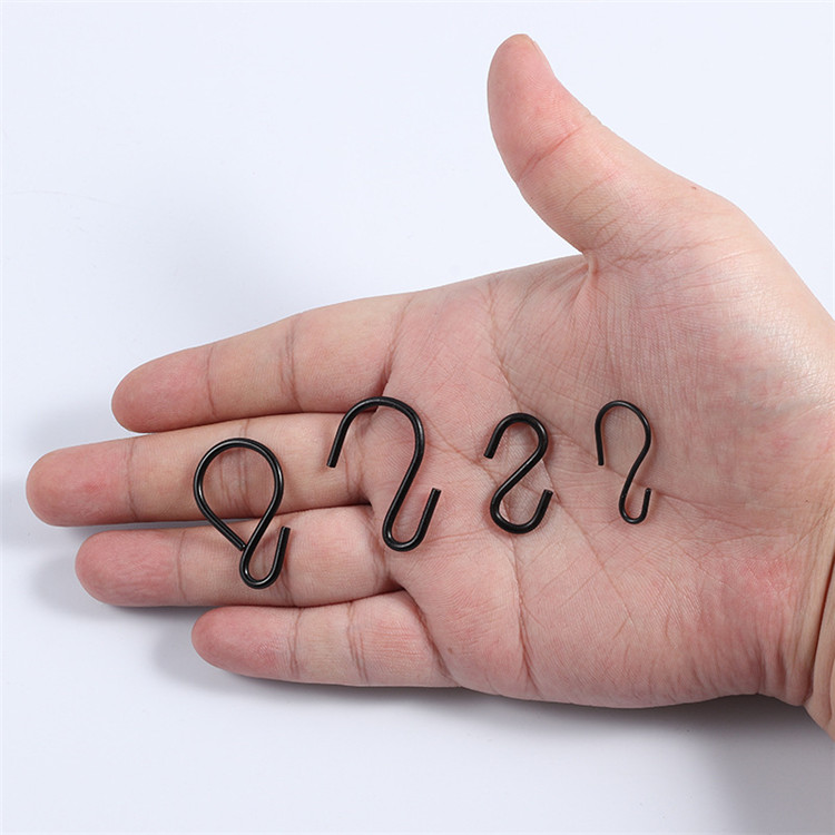 s型挂钩窗帘黑色铁钩s形钩挂勾s钩服装厨房金属收纳钩子迷你小勾子