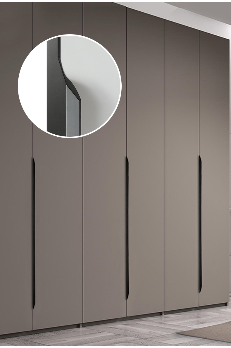 现代简约通体封边衣柜门拉手拇指加长款通顶超长柜子隐形门缝把手