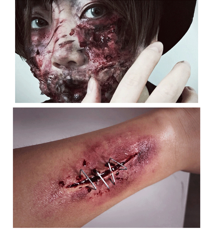 化妆肤蜡脸假刀疤痕cos网红主播特效化妆肤腊妆容垫鼻