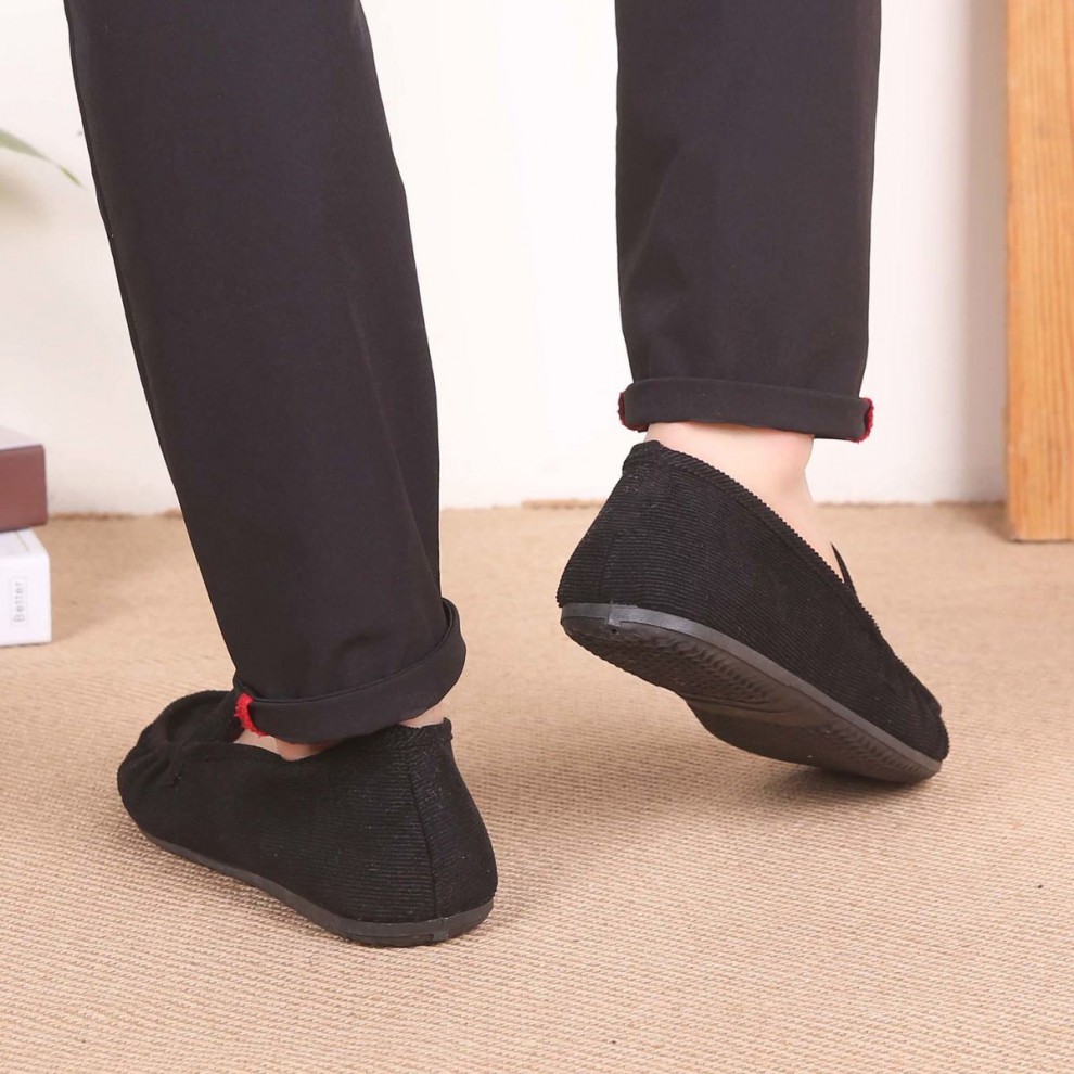 鞋男布鞋一脚蹬懒人鞋帆布鞋男士休闲鞋定制联名款 灰色条绒两双装 39