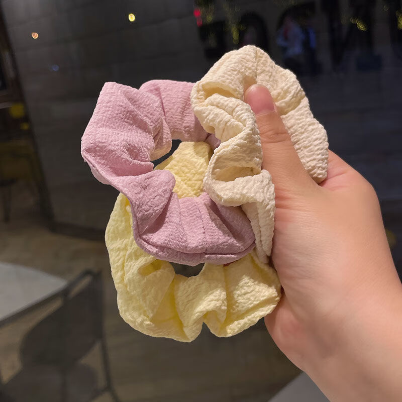 春夏简约百搭泡芙猪大肠发圈可爱少女肥肠皮筋发绳韩国头绳女骏荣2个
