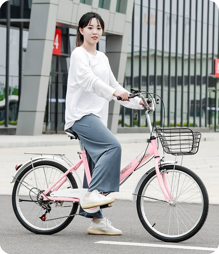 自行车折叠超轻成人夙凰折叠自行车女式免充气24寸成人变速上班代步