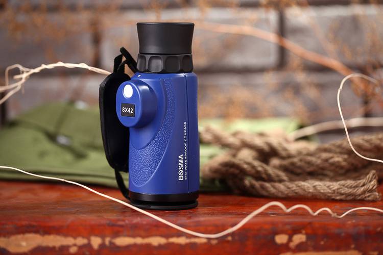 博冠望远镜单筒博冠单筒望远镜驴友8x42带罗盘测距指南高清高倍便携