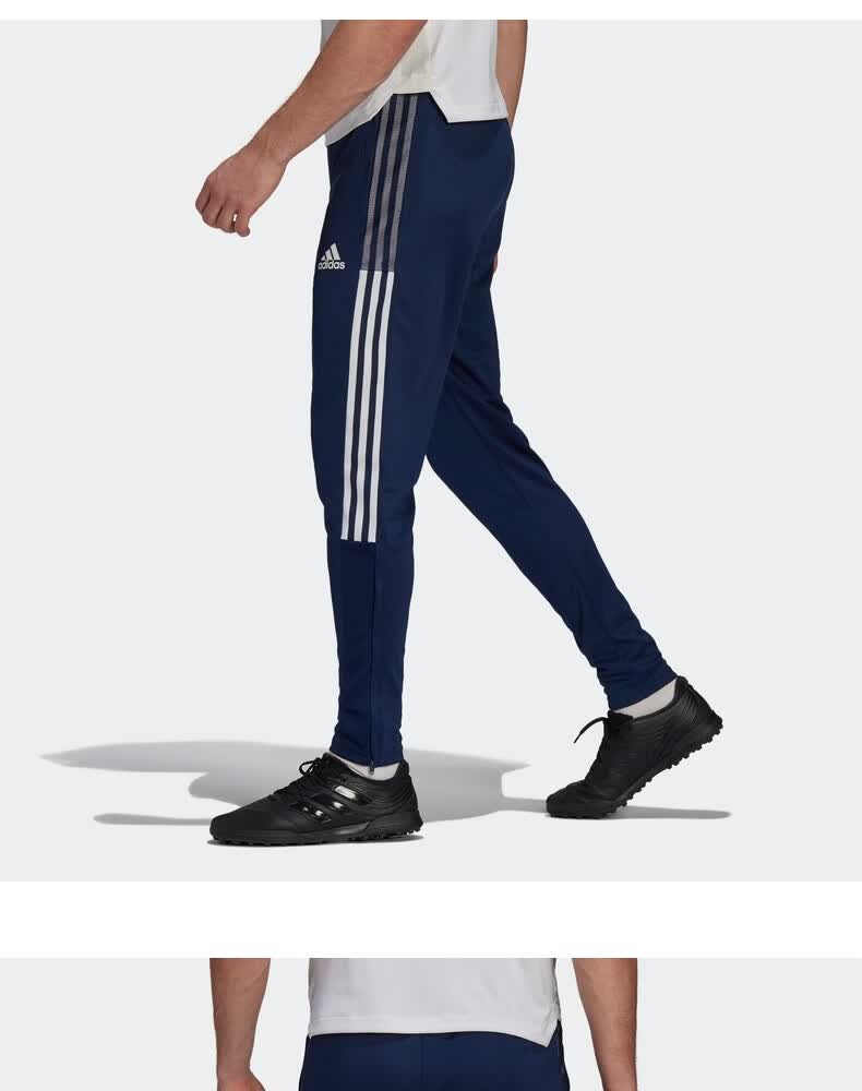 adidas阿迪达斯长裤男裤春季新款足球训练运动裤三条纹透气休闲收脚