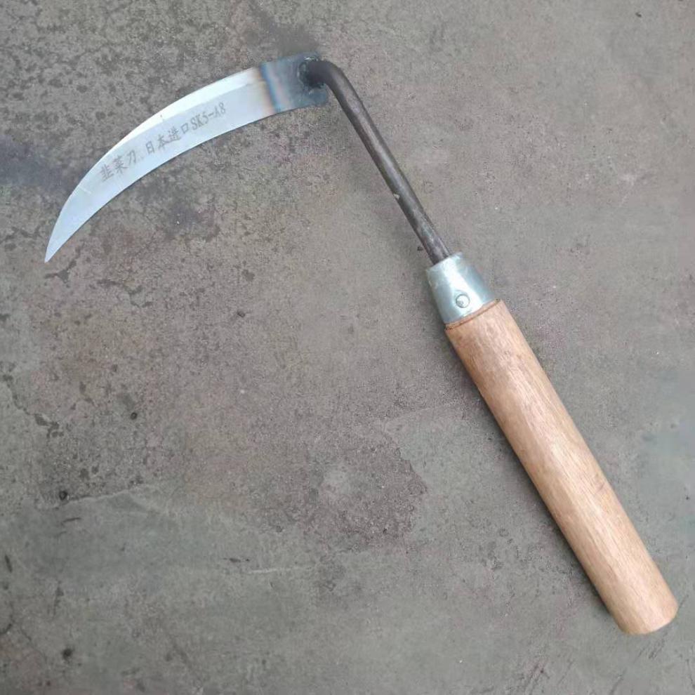 汐岩进口割韭菜专用小镰刀家用工具超锋利小号割刀子大棚蔬菜刀割草刀