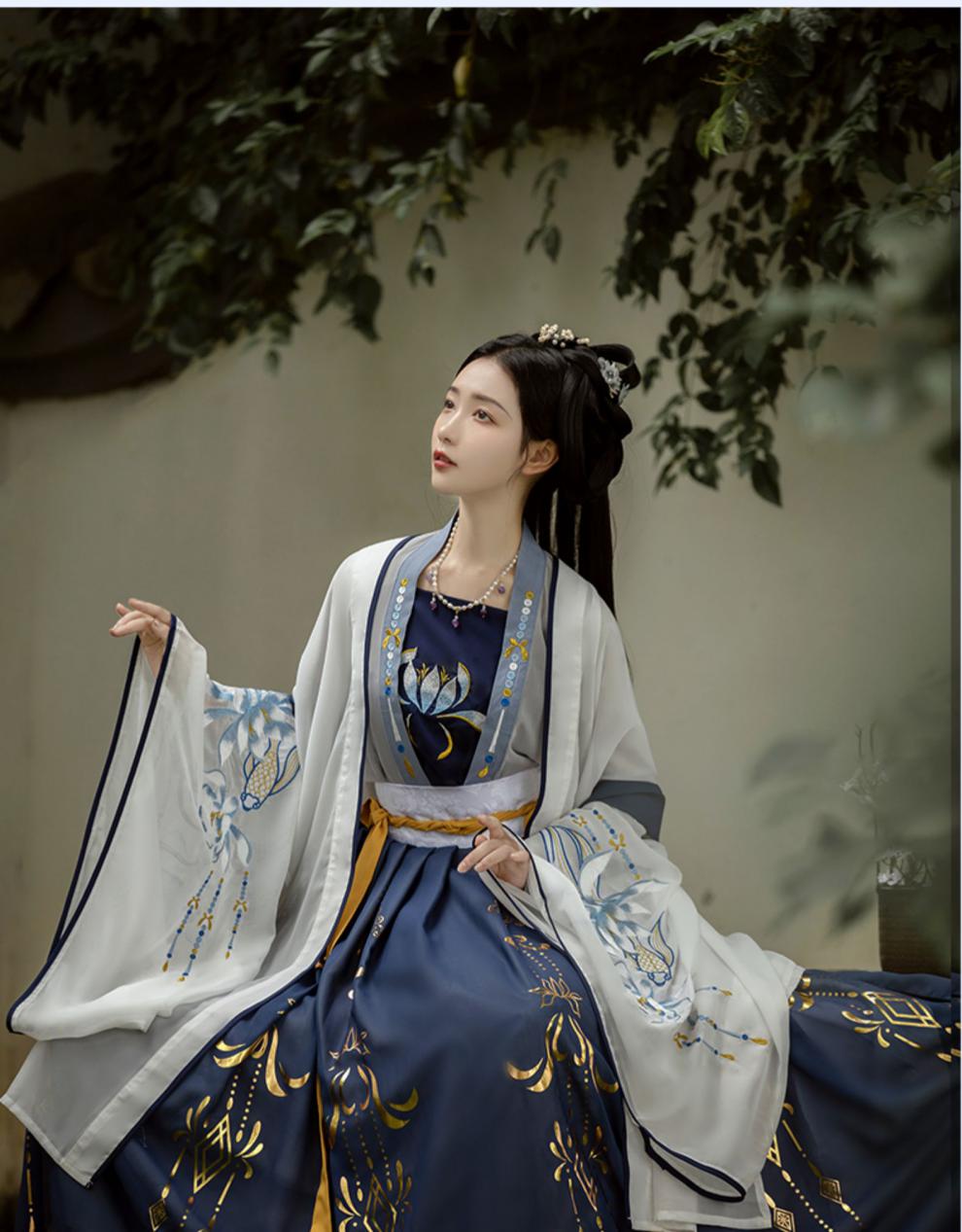 重回汉尚之华莲大唐钟灵记千韵岗琼华汉服女夏古装中国风齐腰白菜整套