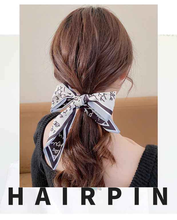 扎头发的丝巾发带女绑发飘带头绳法式复古丝巾女小长条丝带装饰头巾扎