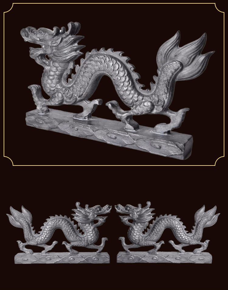 石雕青石龙摆件二龙戏珠青龙生肖石头龙雕塑工艺石家居办公室装饰龙