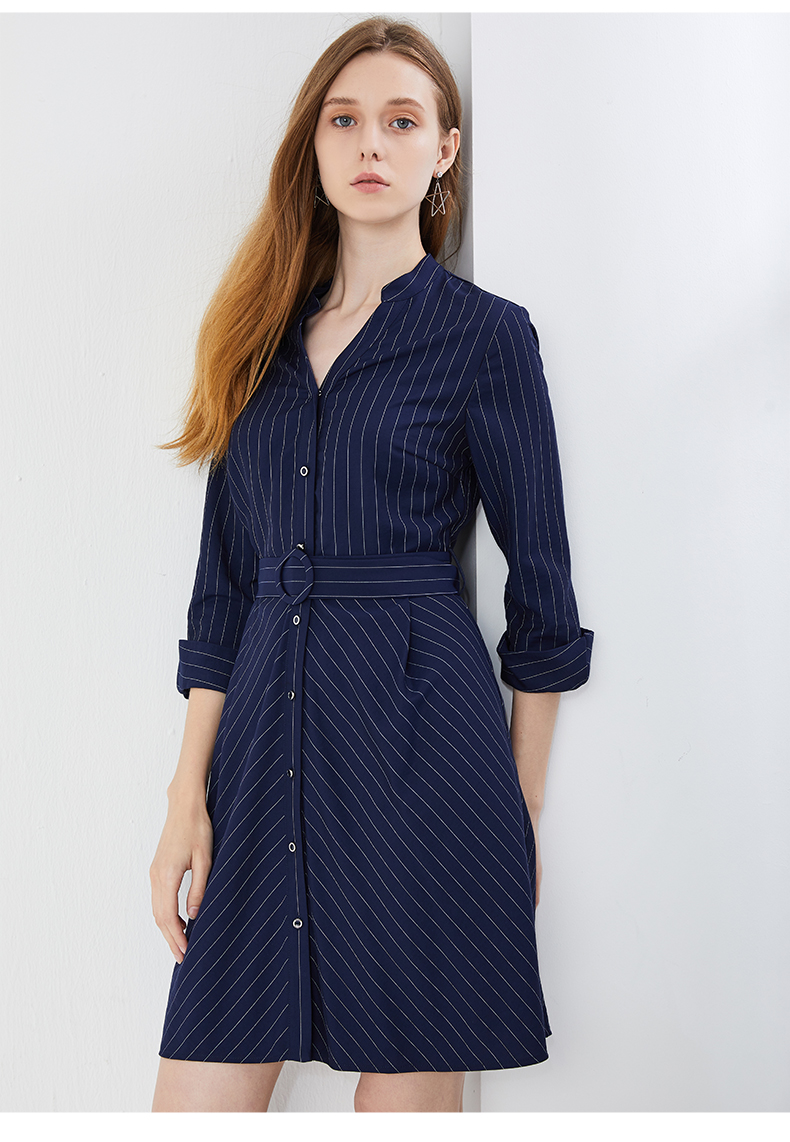 prich夏季女装裙子韩版通勤风优雅收腰显瘦连衣裙黄色30prowa6304n175