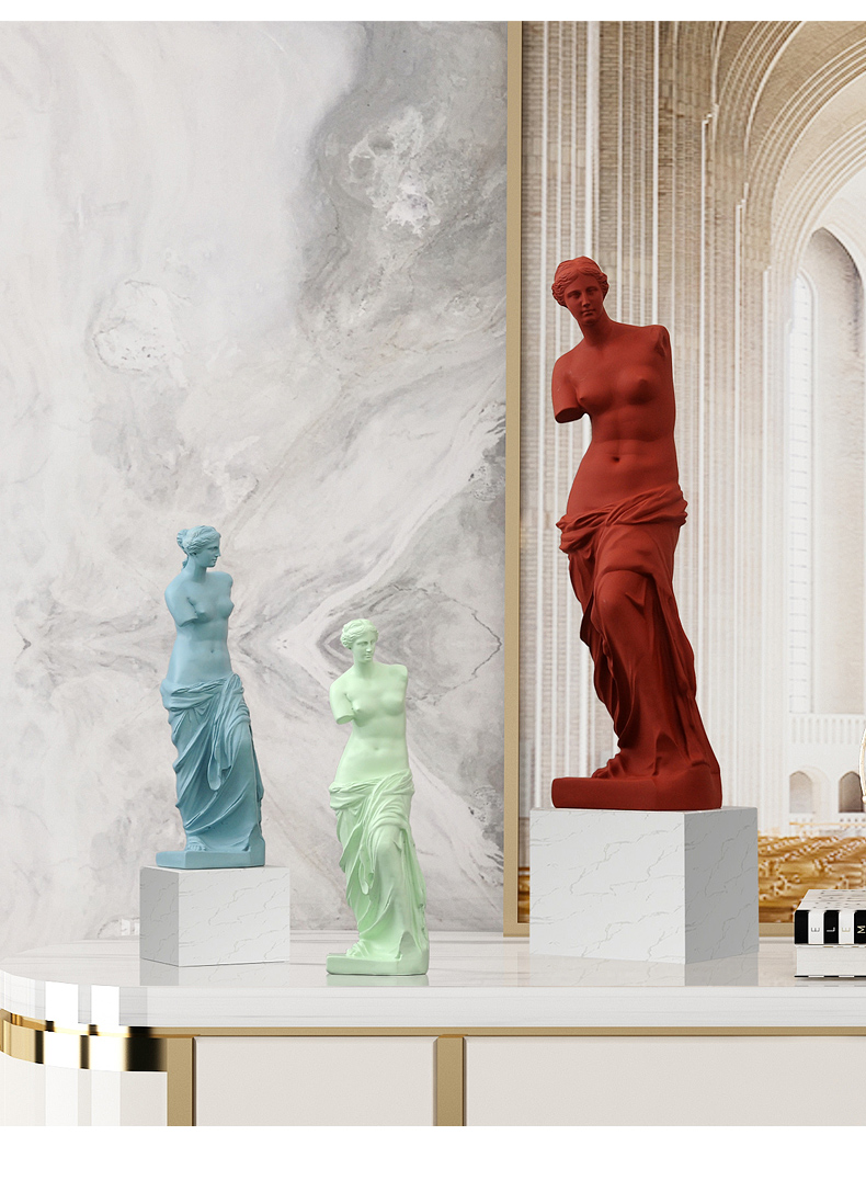 胜利女神雕塑摆件样板房复古人物软装艺术品桌面古希腊维纳斯雕像