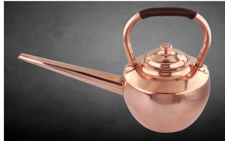 铜壶烧水壶茶壶纯铜纯手工紫铜加厚火锅店加汤壶长嘴壶饭店专用壶5升