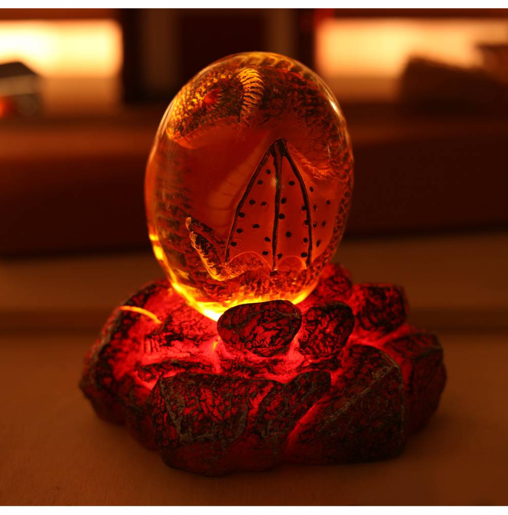 熔岩龙蛋哈利波特挪威脊背恐龙蛋喷火龙魔法觉醒创意摆件灯光火龙蛋