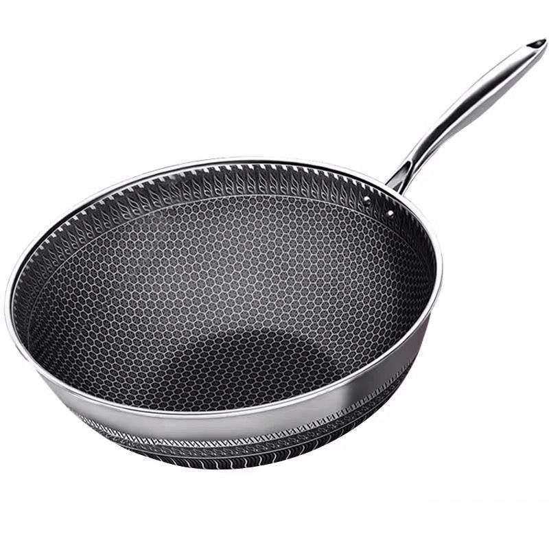 厂家货源龙滋味麦饭石不粘炒锅手工锻打纯铁锅麦饭石三件套礼品锅手工