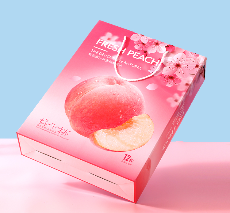水蜜桃包装盒空盒鲜桃蟠桃包装盒苹果橙子葡萄杏礼品箱创意手提桃子