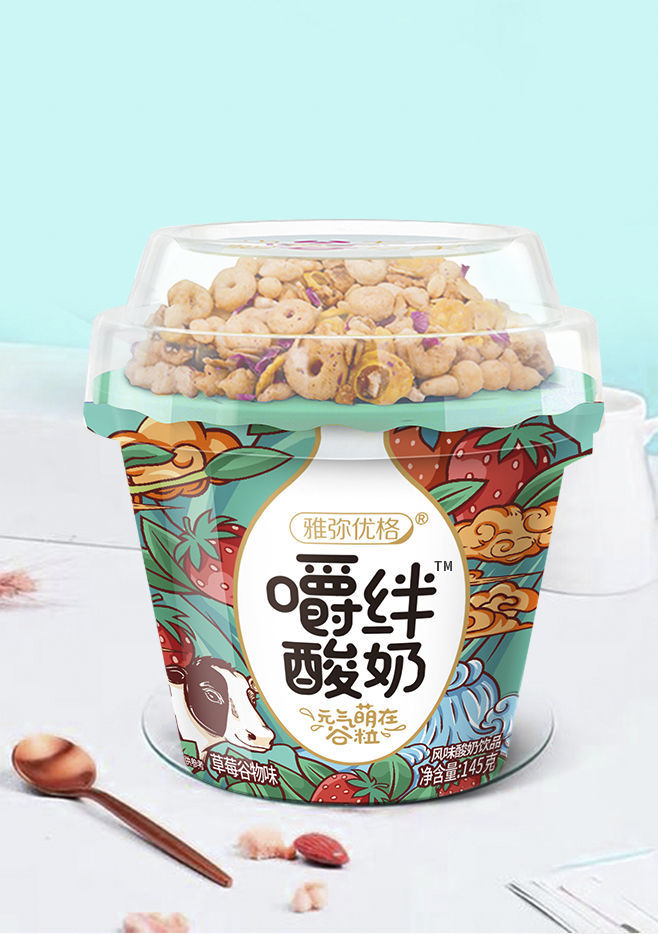 転喆堂 网红雅弥优格145g嚼绊酸奶红豆草莓玫瑰多口味整箱搅拌酸奶 宓