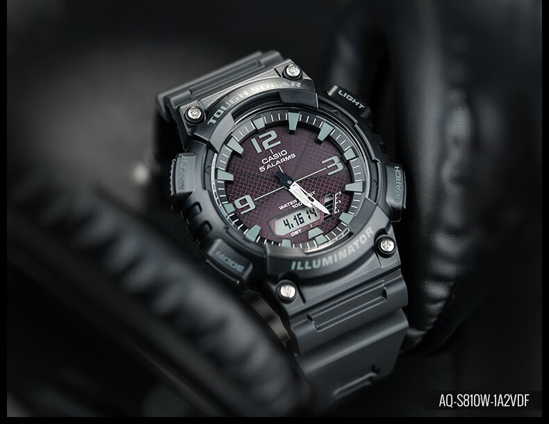 卡西欧手表男女学生运动潮流简约时尚官方电子石英表盘aqs810 5.