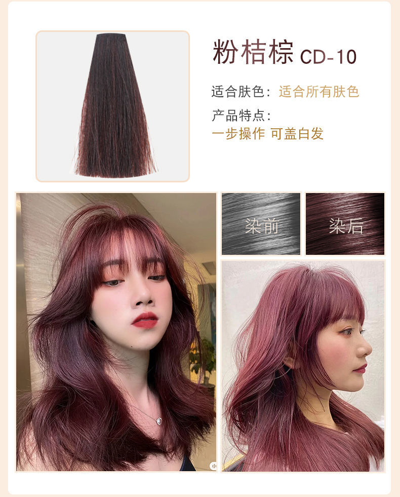 染发剂植物2021网红茶黑棕粉灰蓝纯色遮盖显白自己家用焗油膏灰棕色多