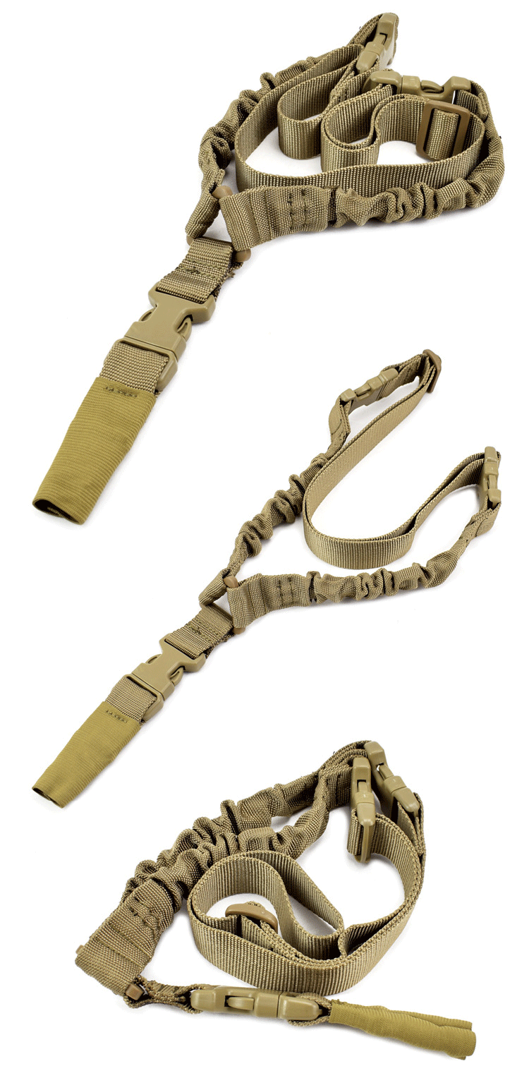 户外军迷真人cs玩具枪多功能背带战术枪绳美式单点枪绳挂绳斜挎带泥色