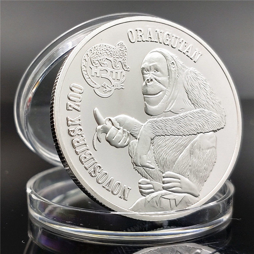 慕诗2014澳大利亚动物纪念币人猿猩猩银币硬币浮雕镜面自然环境
