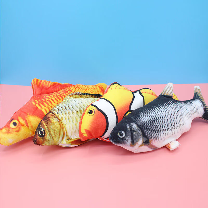 玩具鱼仿真电动鱼儿童玩具逗娃逗猫玩抖音同款鱼男孩女孩毛绒玩具红