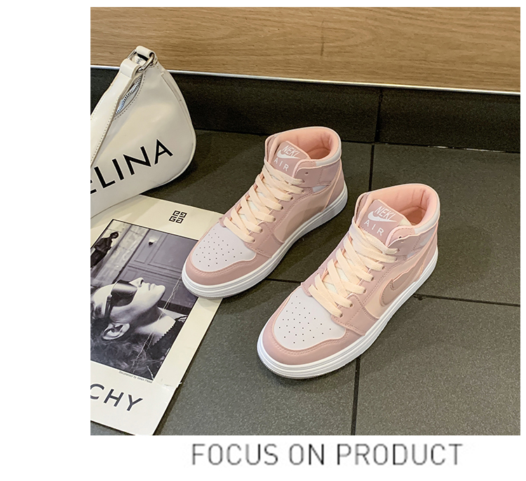 aj女鞋空军一号樱花粉内增高帮鞋夏季ins潮鞋官网鞋 内增高 35【图片