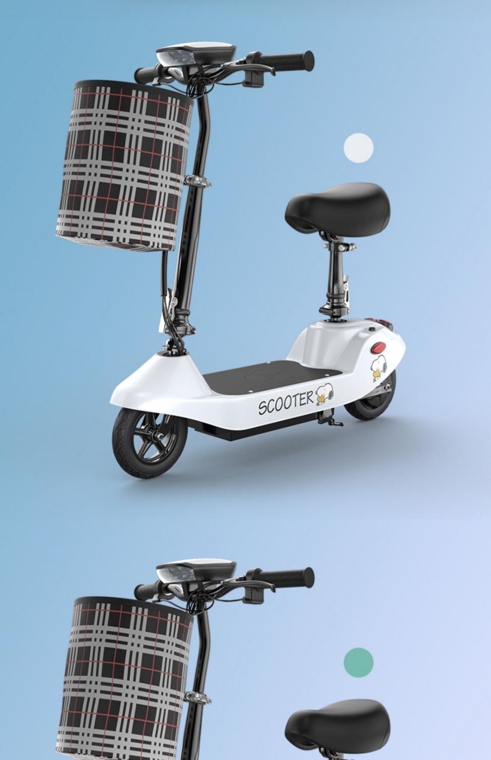 小海豚滑板车迷你折叠两轮小型女士代步车成人电动车锂电池电瓶车上