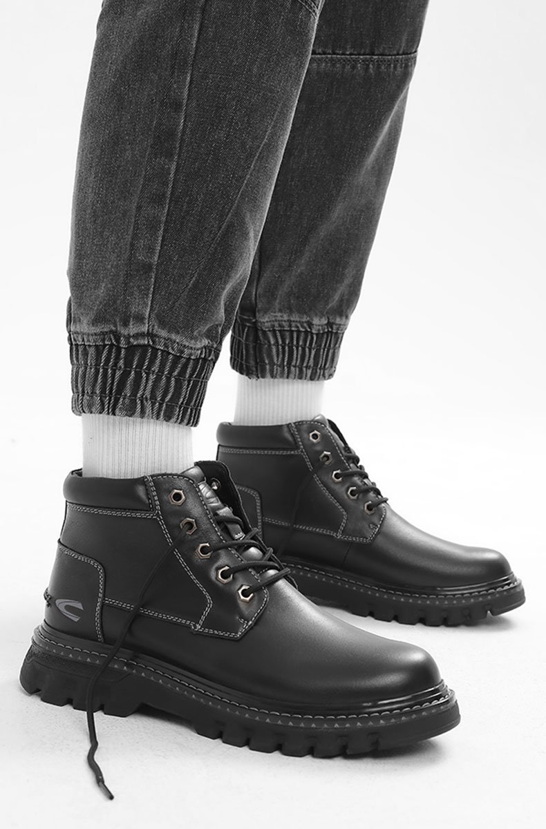 德国骆驼动感(camel active)马丁靴男真皮踢不烂大黄靴男高帮棉鞋男