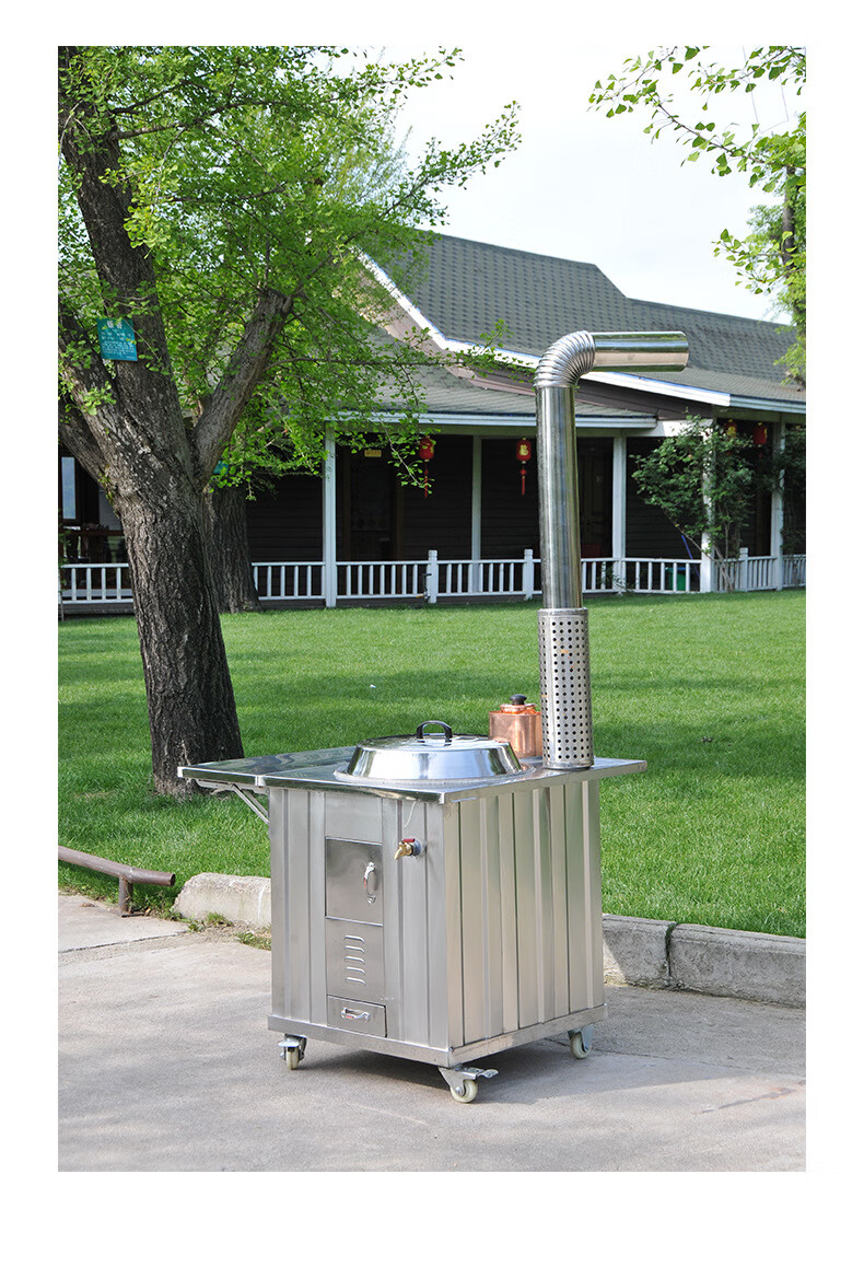 柴火灶室内无烟户外移动柴火炉家用农村多功能土灶不锈钢铁锅灶大锅灶