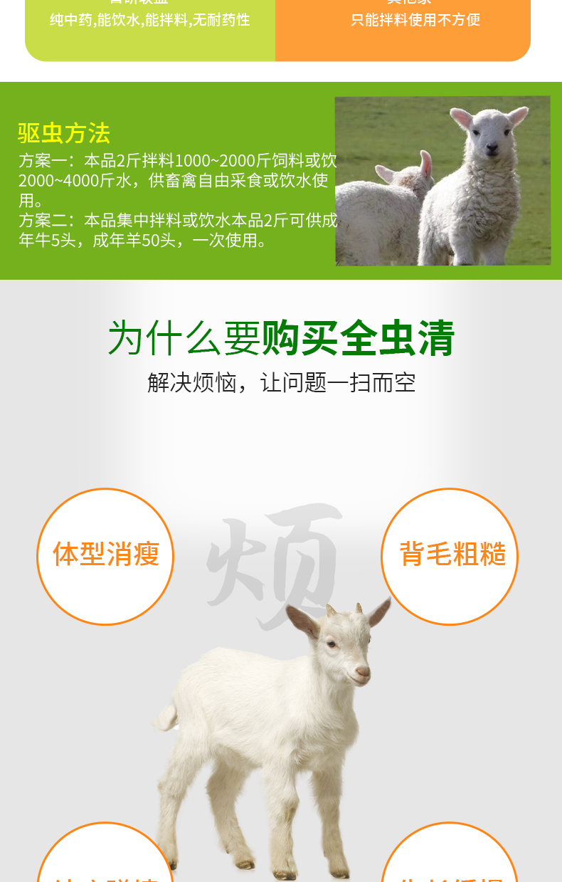 兽研联盟兽用全虫清牛羊全面驱虫药体内多种寄生虫全驱净孕畜可用
