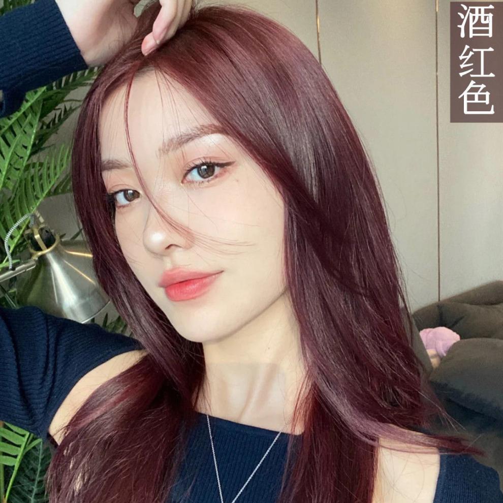 染发剂自己在家染发膏植物2021流行色潮色网红颜色不用漂奶茶色显白二