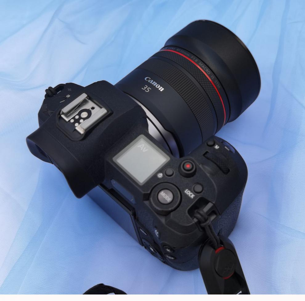 佳能镜头遮光罩rf35金属遮光罩rf35mmf18内对焦原创设计