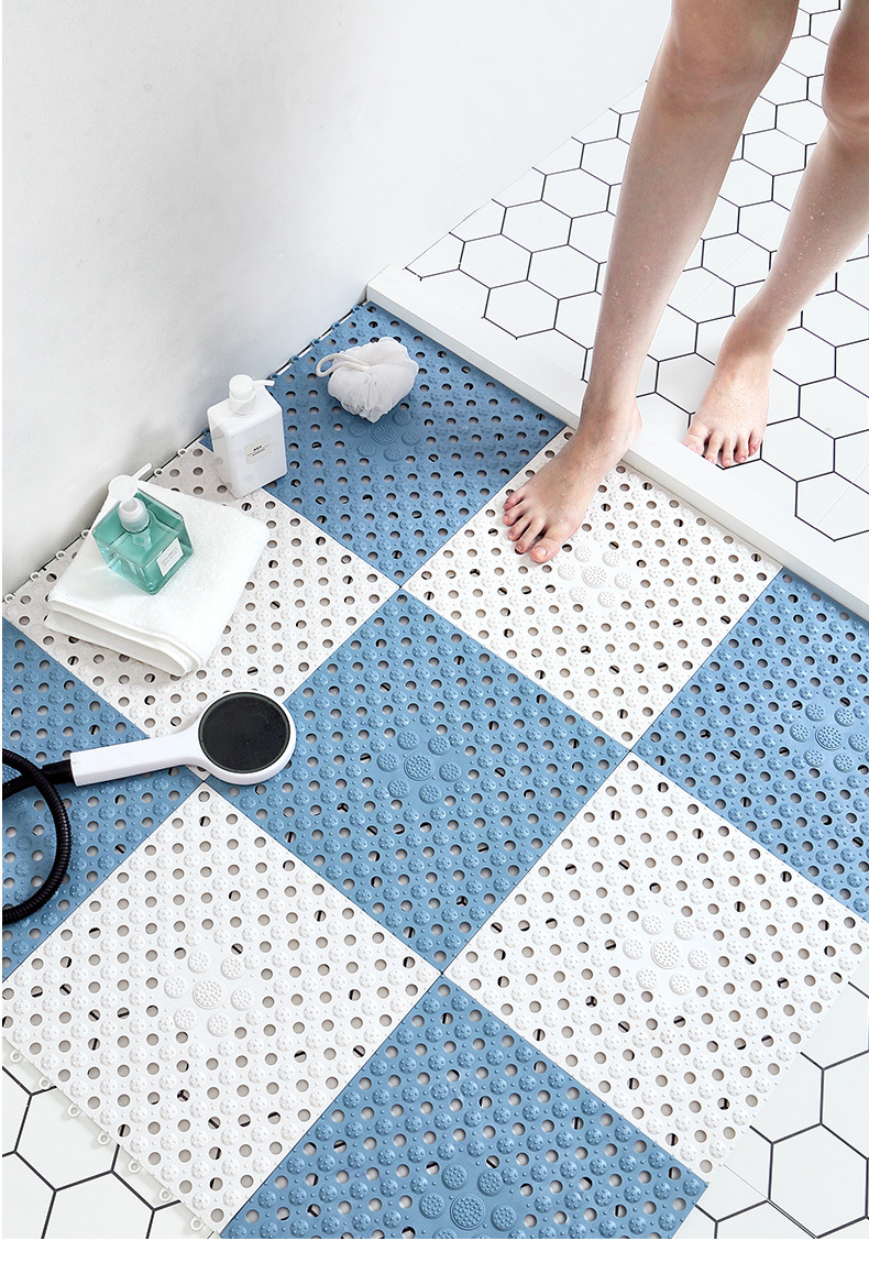 浴室防滑垫家用可拼接镂空隔水垫子淋浴房洗澡防摔脚垫卫生间地垫