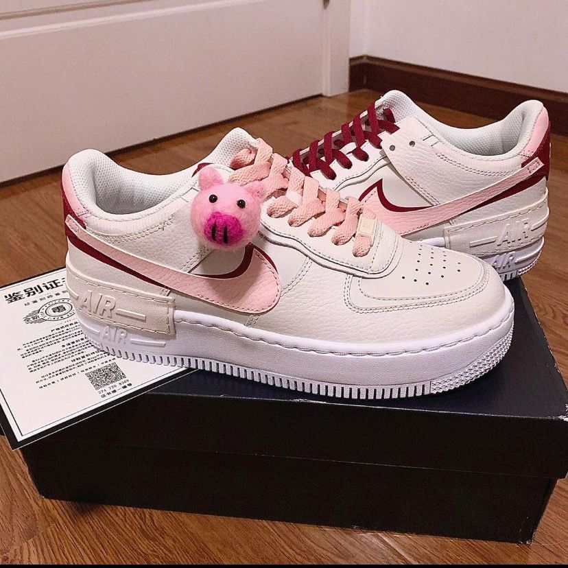 aj女鞋新款草莓牛奶双钩红粉撞色皮革同款百搭休闲板鞋运动鞋主图色