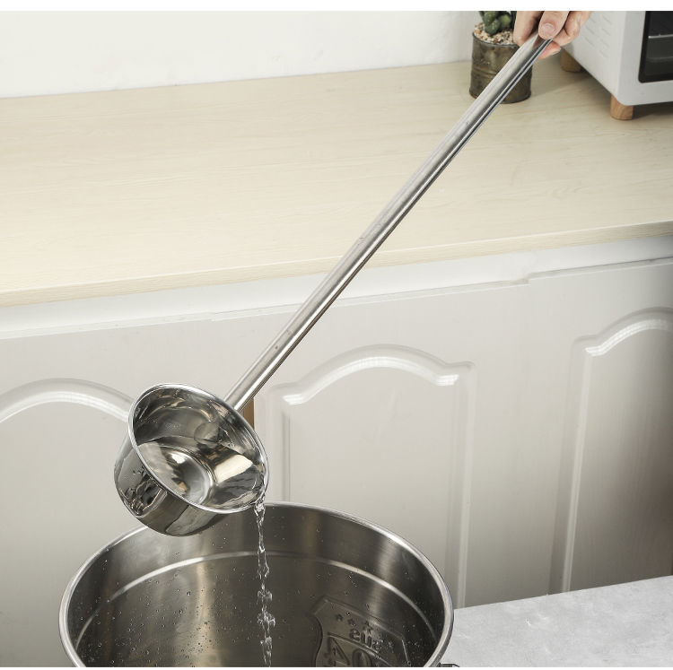 水勺厨房水瓢不锈钢水漂舀水勺长把勺子加长柄超长加厚粥勺大汤勺特厚