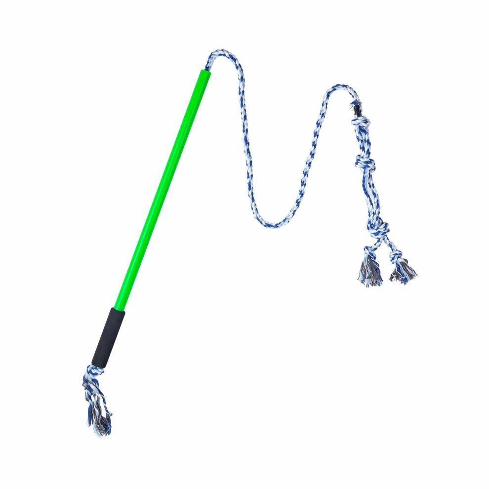 训狗棒 中大型犬 逗狗杆子 逗狗棒 宠物玩具训狗帮 宠物训练杆 绿色