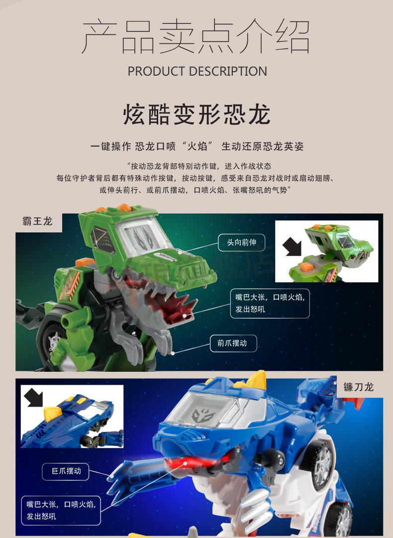 霸王龙伟易达变形恐龙机器人第五代守护者霸王龙三角龙翼龙遥控玩具版
