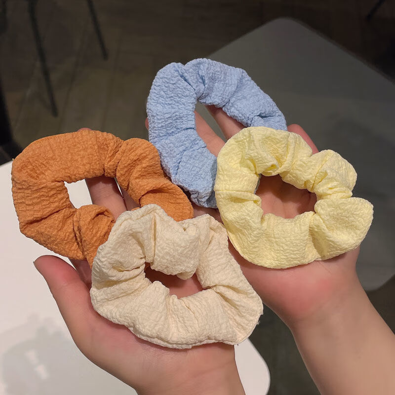 京选推荐春夏简约百搭泡芙猪大肠发圈可爱少女肥肠皮筋发绳韩国头绳女