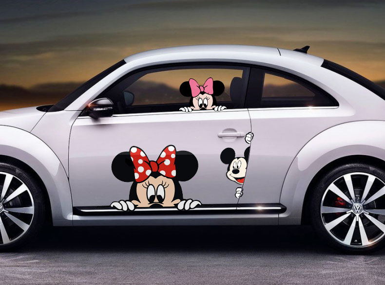 姬幻 米老鼠车贴个性可爱卡通米奇米妮侧门贴车窗车尾贴创意车趣味