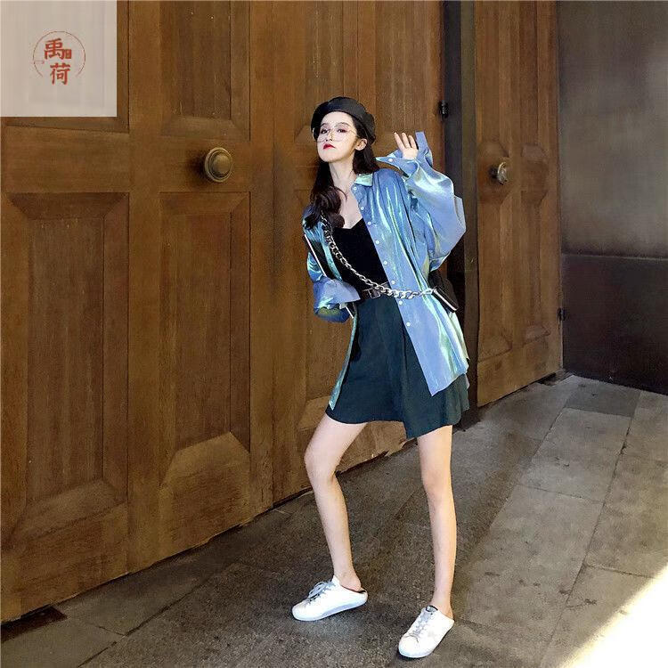 禹荷@人鱼姬衬衫女夏季宽松百搭设计感慵懒风小众休闲复古港味雪纺