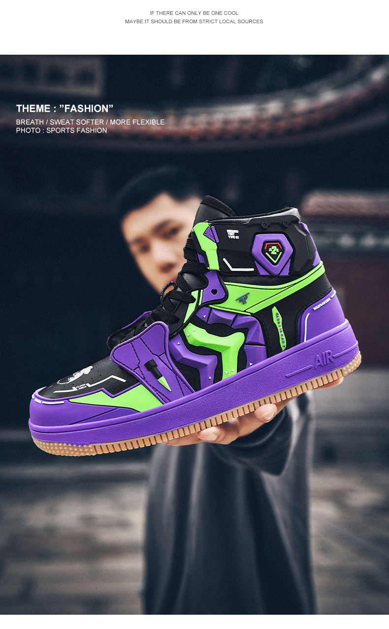 莆田品质 aj初号机联名限量版莆田高帮板鞋男鞋韩版潮流eva机甲运动潮