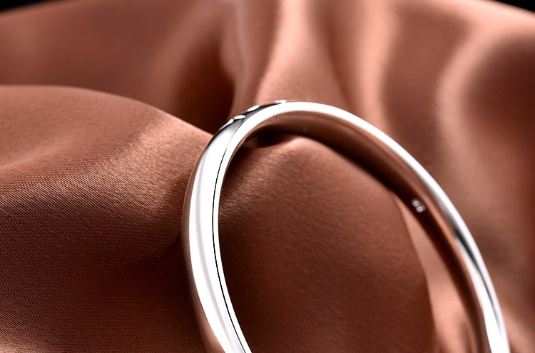 svpmecn闭口银手镯女9999时尚气质感实心女士手镯2021新款银足银9999