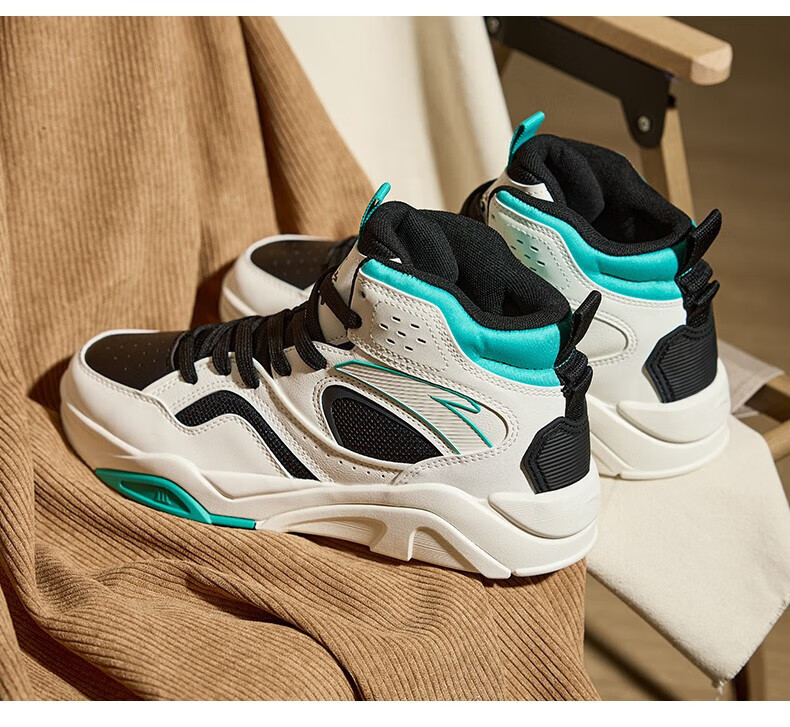 安踏烈焰3丨高帮板鞋2022冬季新款厚底增高休闲鞋复古篮球鞋运动鞋男